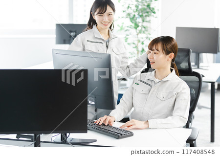 business woman working in work clothes 117408548