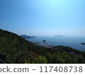 View of Tomo's summer townscape from Ushiroyama 117408738