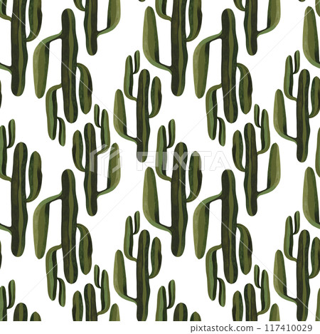 Cacti. Seamless watercolor pattern for wrapping paper, wallpaper and textiles. Cacti. Seamless watercolor pattern for wrapping paper, wallpaper and textiles. 117410029