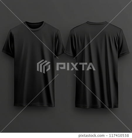 casual wear, t-shirt mockup, black t-shirt 117410538