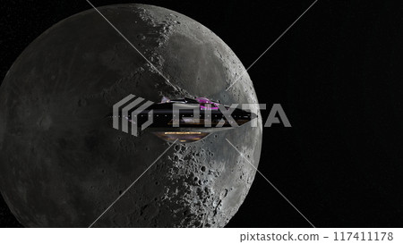moon and ufo moon and ufo 117411178