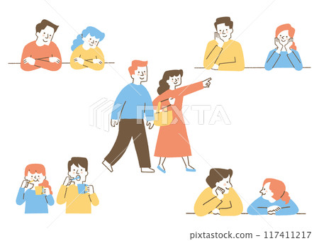 Friendly men and women spending time together_color 117411217