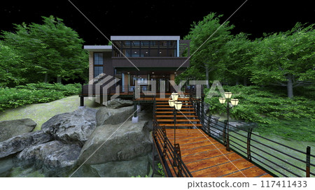 Cottage with pier 117411433
