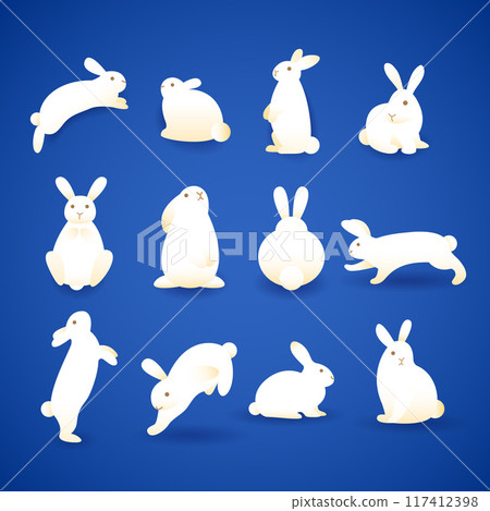 向量中秋節兔子集合 117412398