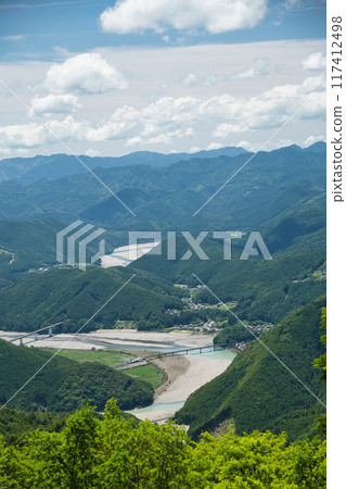 從白馬努對面的道路看到的熊野川（熊野古道/小邊）[奈良縣十津川村] 117412498
