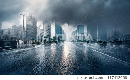 城區有大雨（AI生成影像） 117412668