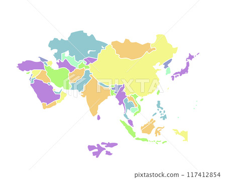 亞洲顏色編碼地圖_pastel color 亞洲顏色編碼地圖_pastel color 117412854