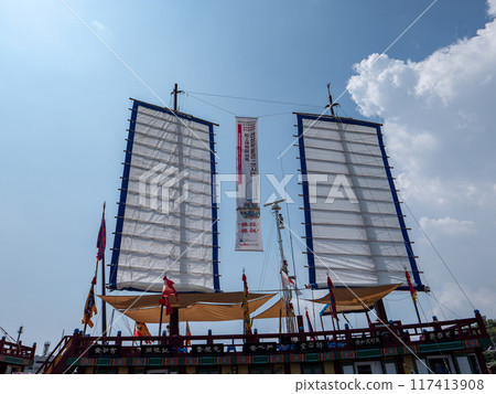A replica of a Korean mission ship in Tsushima City, Nagasaki Prefecture 117413908