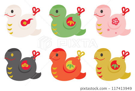A set of cute snake figurines for the Year of the Snake 117413949