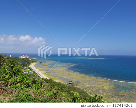 The Pacific Ocean as seen from Chinen Cape Park The Pacific Ocean as seen from Chinen Cape Park 117414261