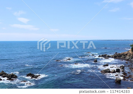 View of the Pacific Ocean from Shima City, Mie Prefecture View of the Pacific Ocean from Shima City, Mie Prefecture 117414283