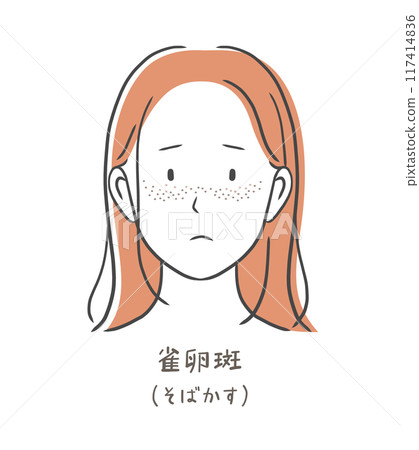 Illustration material of a woman suffering from freckles 117414836