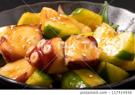 章魚和黃瓜配辣椒醬 117414936