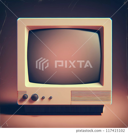 Retro Style Monitor Warm Colors 117415102