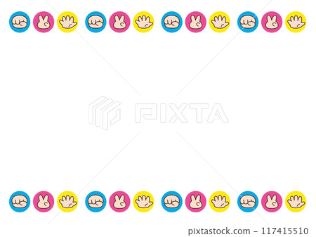 石頭、布、剪刀圖示線背景 117415510