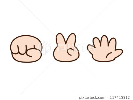 Rock paper scissors icon set Rock paper scissors icon set 117415512