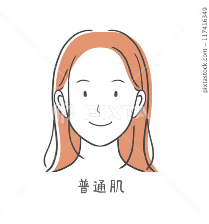 皮膚美麗微笑的女人插畫素材 皮膚美麗微笑的女人插畫素材 117416349