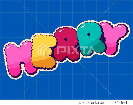 Comic cartoon label. 117416613