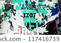 Collage of Old Colorful Posters. Ripped Torn Crumpled Paper. Wall Backdrop Placard Texture. Urban Street Posters Collage. Concert Posters Multilayered Seamless Loop Stop Motion 117416739