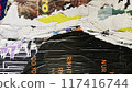 Collage of Old Colorful Posters. Ripped Torn Crumpled Paper. Wall Backdrop Placard Texture. Urban Street Posters Collage. Concert Posters Multilayered Seamless Loop Stop Motion 117416744
