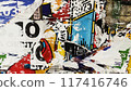 Collage of Old Colorful Posters. Ripped Torn Crumpled Paper. Wall Backdrop Placard Texture. Urban Street Posters Collage. Concert Posters Multilayered Seamless Loop Stop Motion 117416746