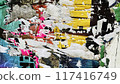 Collage of Old Colorful Posters. Ripped Torn Crumpled Paper. Wall Backdrop Placard Texture. Urban Street Posters Collage. Concert Posters Multilayered Seamless Loop Stop Motion 117416749