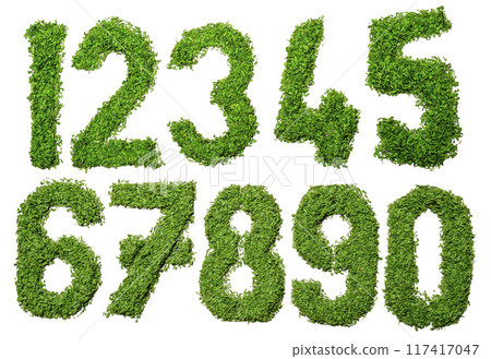 The numbers are written in a grassy font, giving the impression of a natural The numbers are written in a grassy font, giving the impression of a natural 117417047