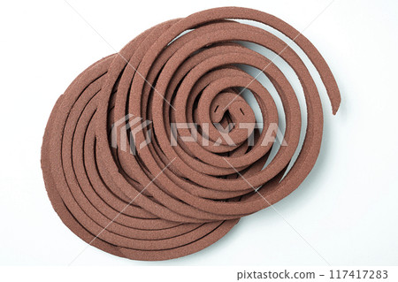 Mosquito coils are shown in the image, one on top of the other 117417283