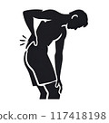 Male silhouette with back pain 117418198
