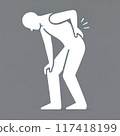 Silhouette of a person suffering from back pain Illustration 117418199