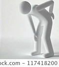 Illustration of a doll suffering from back pain 117418200