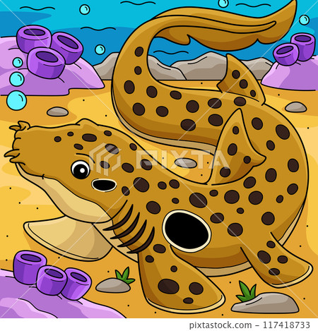 Epaulette Shark Colored Cartoon Illustration 117418733