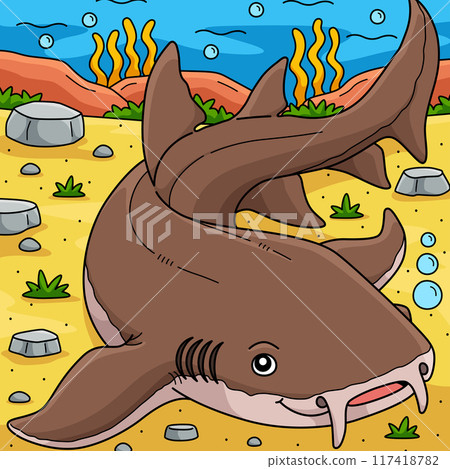 Nurse Shark Colored Cartoon Illustration Nurse Shark Colored Cartoon Illustration 117418782