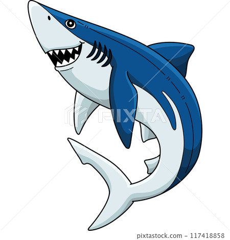 Great Blue Shark Cartoon Colored Clipart Great Blue Shark Cartoon Colored Clipart 117418858