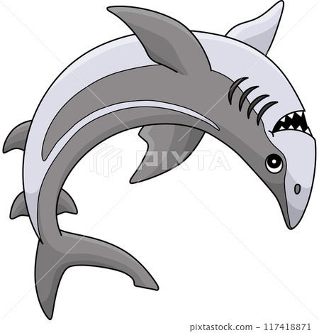 Spinner Shark Cartoon Colored Clipart Illustration Spinner Shark Cartoon Colored Clipart Illustration 117418871