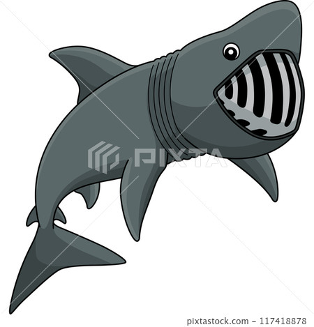Basking Shark Cartoon Colored Clipart Illustration Basking Shark Cartoon Colored Clipart Illustration 117418878