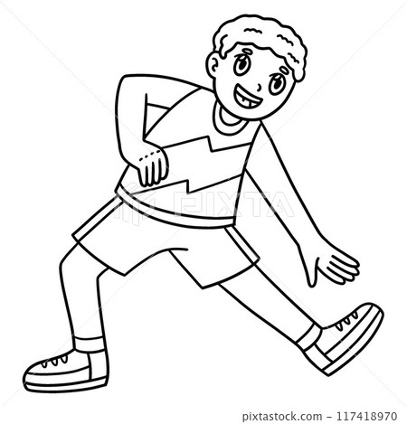 Track and Field Athlete Stretching Isolated  117418970