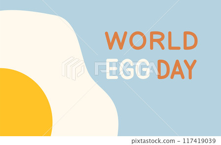 World egg day background banner or poster. Flat vector illustration World egg day background banner or poster. Flat vector illustration 117419039