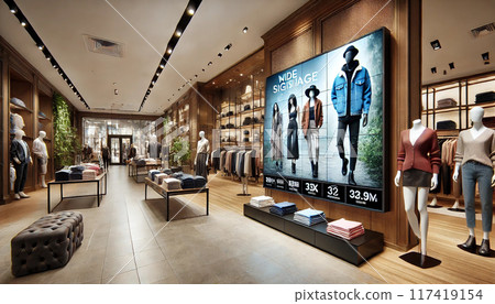 服飾店安裝的數位看板 服飾店安裝的數位看板 117419154