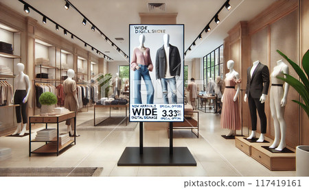 服飾店安裝的數位看板 117419161