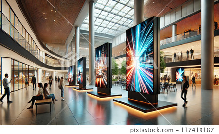 安裝在柱子上的數位標牌 安裝在柱子上的數位標牌 117419187