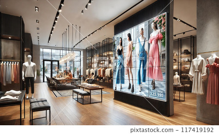 服飾店安裝的數位看板 服飾店安裝的數位看板 117419192