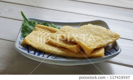 Fried tofu, fried tofu, Japanese food, Japanese tableware, shabby bag 117419597