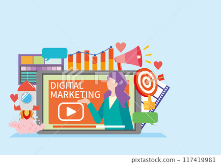 數位行銷圖像插圖 117419981