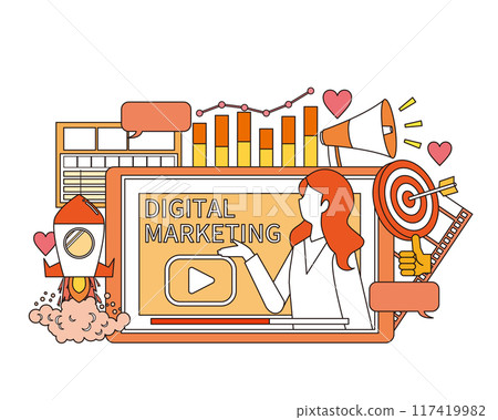 Digital marketing image illustration Digital marketing image illustration 117419982