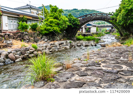 鮮綠的金濱眼鏡橋【長崎縣雲仙市小巴町】 鮮綠的金濱眼鏡橋【長崎縣雲仙市小巴町】 117420009