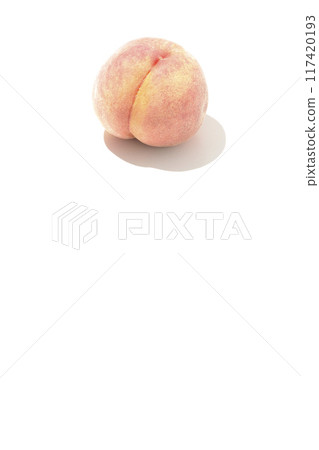 Peaches photographed on a white background 117420193