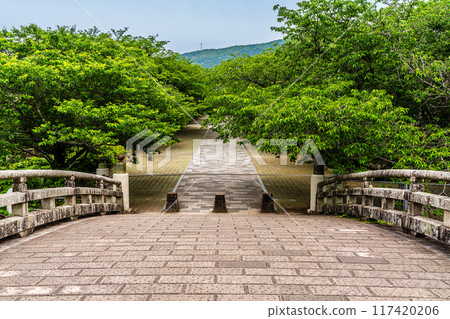 Tachibana Shrine with fresh greenery [Unzen City, Nagasaki Prefecture] 117420206