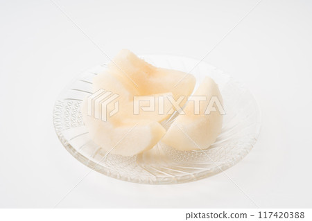 Pear cut into wedges Pear cut into wedges 117420388