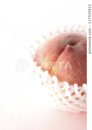 Peaches wrapped in cushioning material Peaches wrapped in cushioning material 117420422